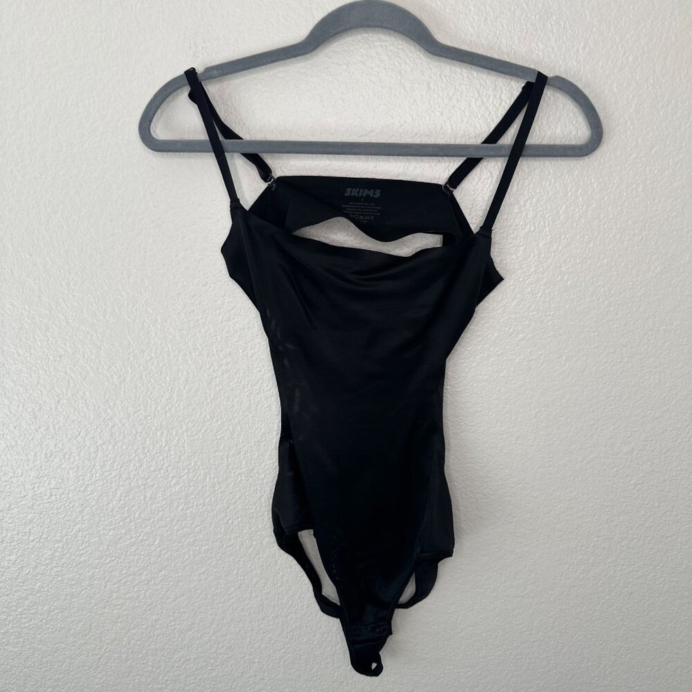 Skims Open Back Seamless Bodysuit S Straight Neck Stretchy Basic DEADSTOCK